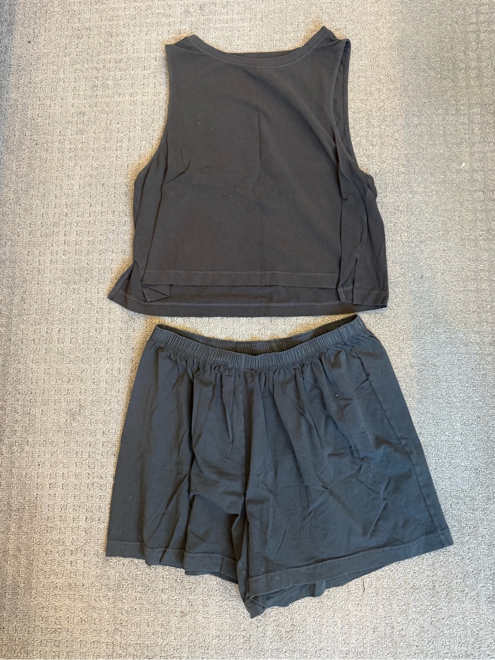 aerie Black Athletic Elastic-Waist Shorts Set